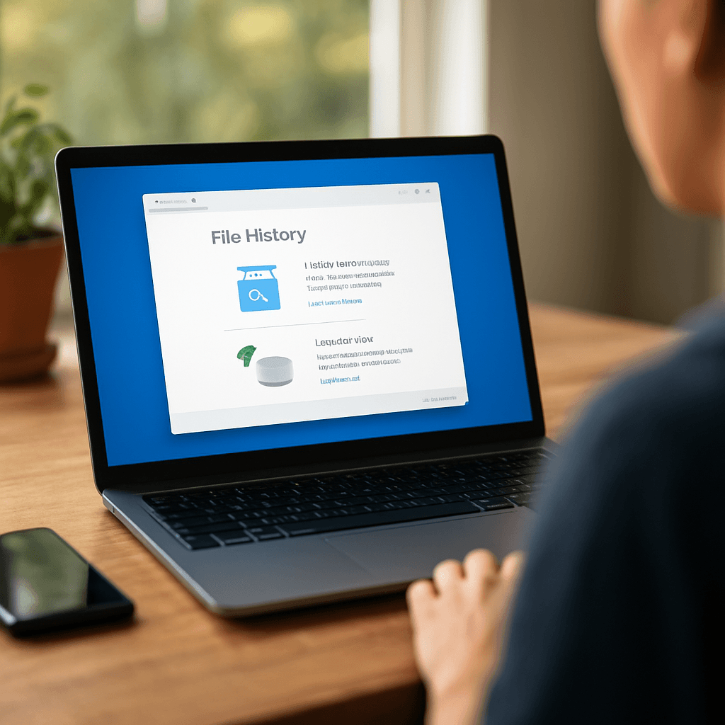 Historique des fichiers Windows : sauvegarde auto sans cloud